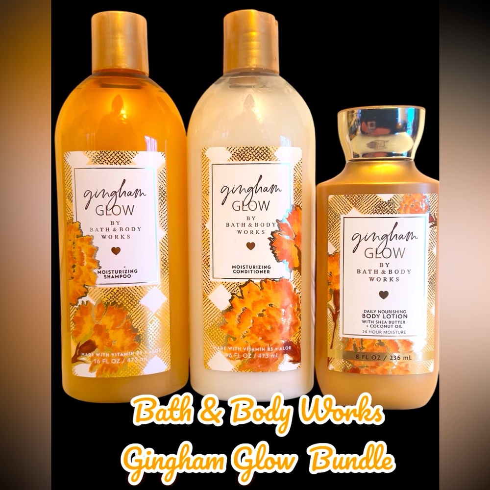 GINGHAM GLOW Bundle of 3:Shampoo, Conditioner & Body Lotion. $17 ea retail.